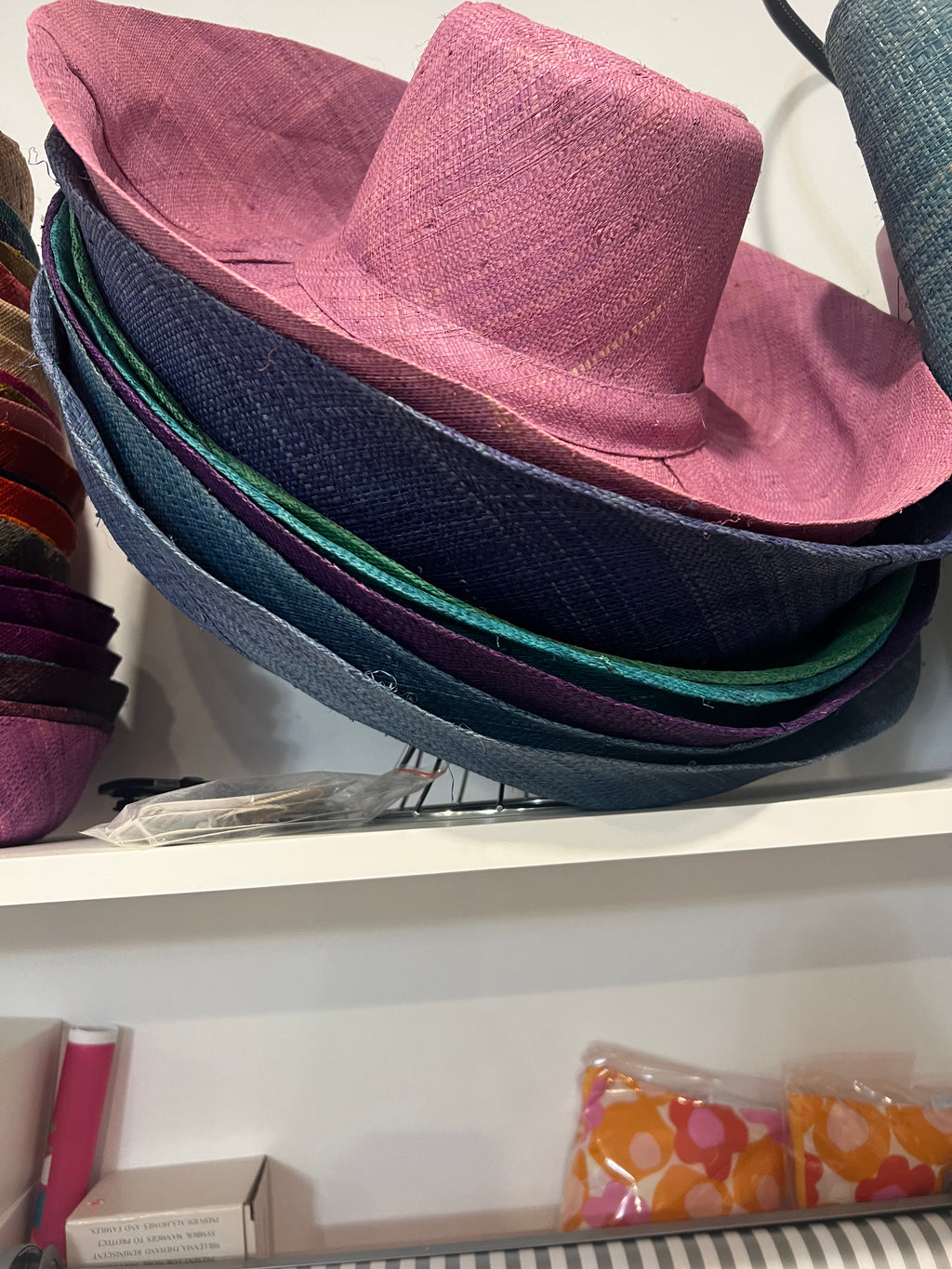 Capeline Raffia Hat  - Navy Blue