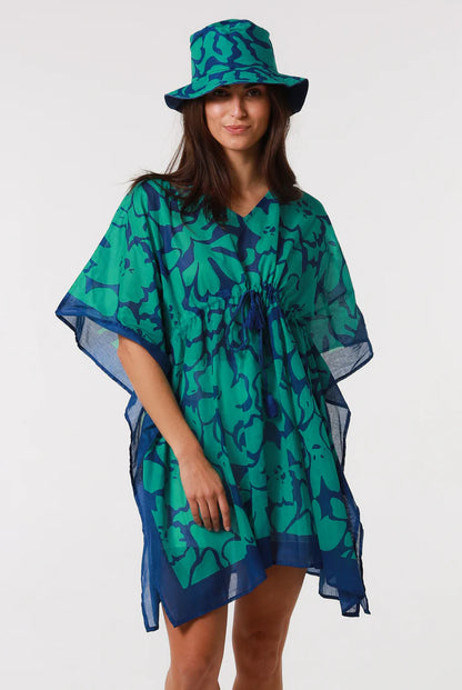 Karina emerald Kaftan & Hat set