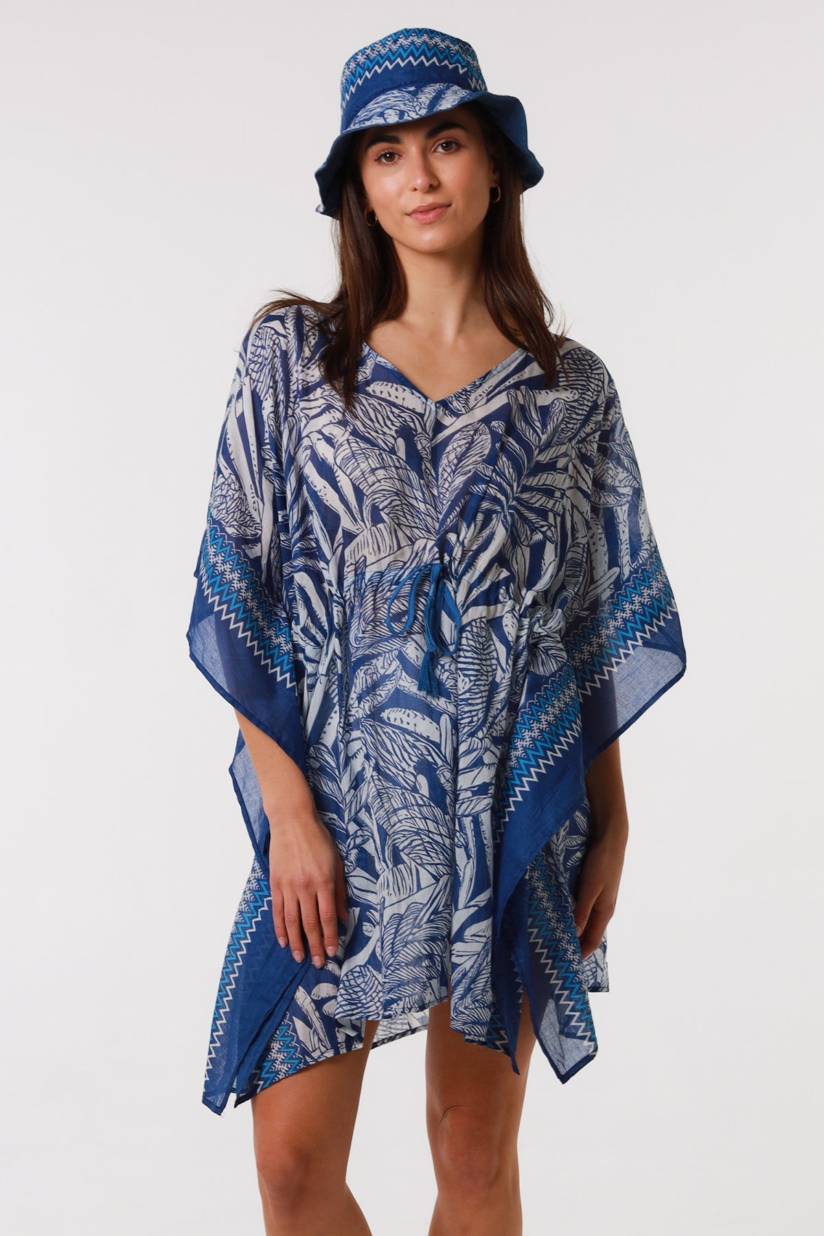 Bianca cotton Kaftan dress & Hat Set