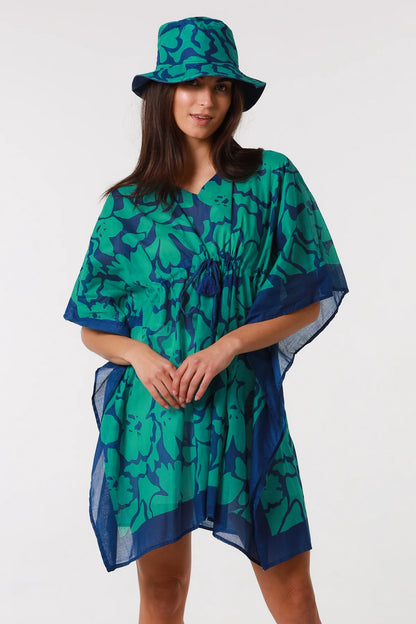 Karina emerald Kaftan & Hat set