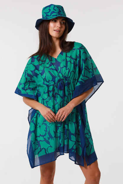 Karina emerald Kaftan & Hat set