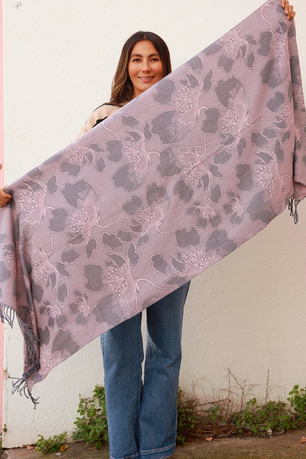 MJ blush pashmina scarf