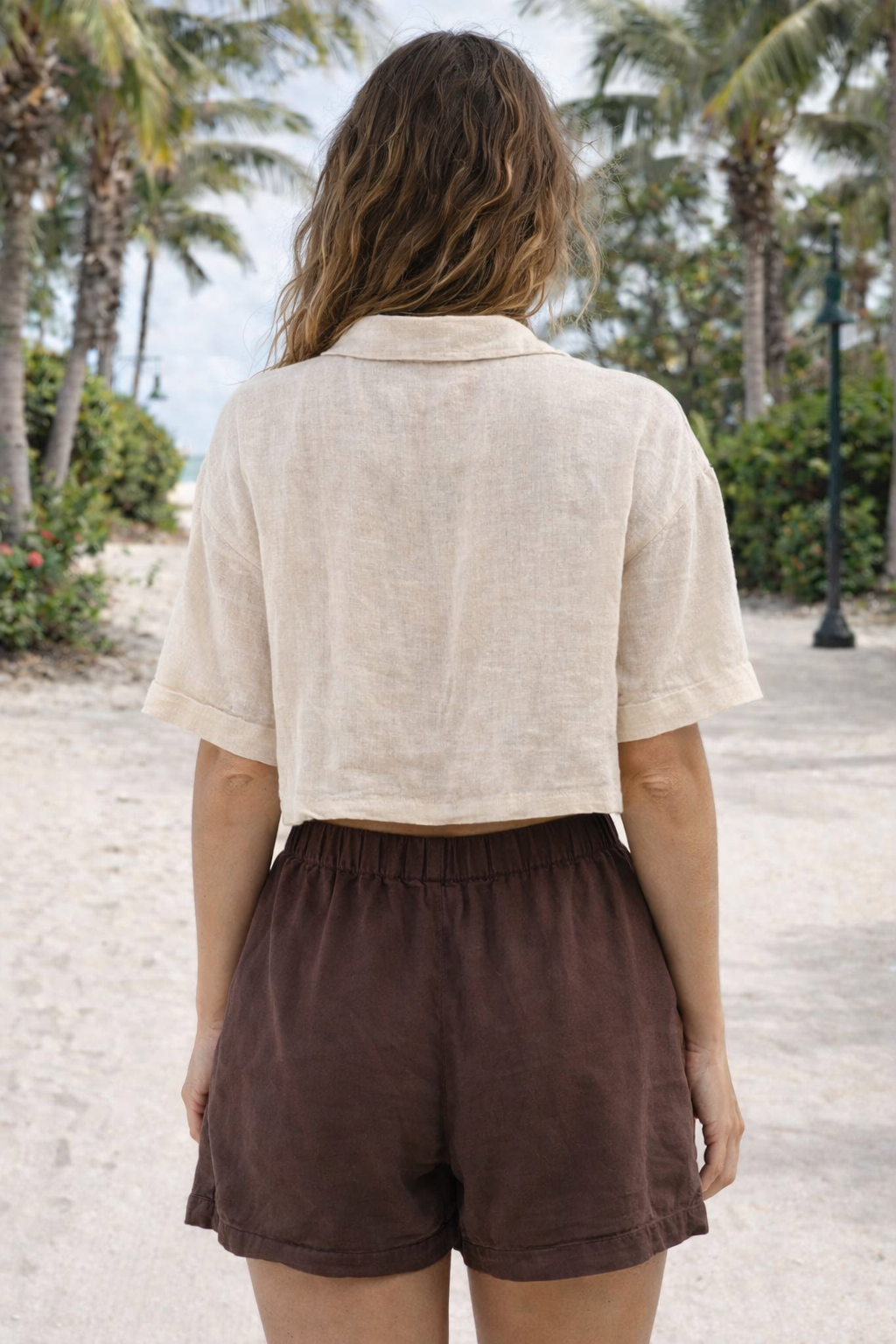 Rajut crop shirt~ natural