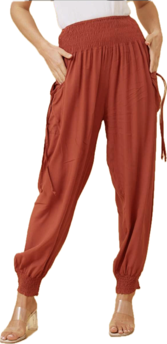 Burnt orange Boho harem pants