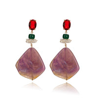 purple gemstone drop earrings