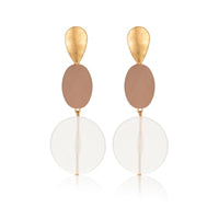 sandy nude clay dangle drop earrings