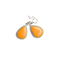 orange teardrop shape hook earrings