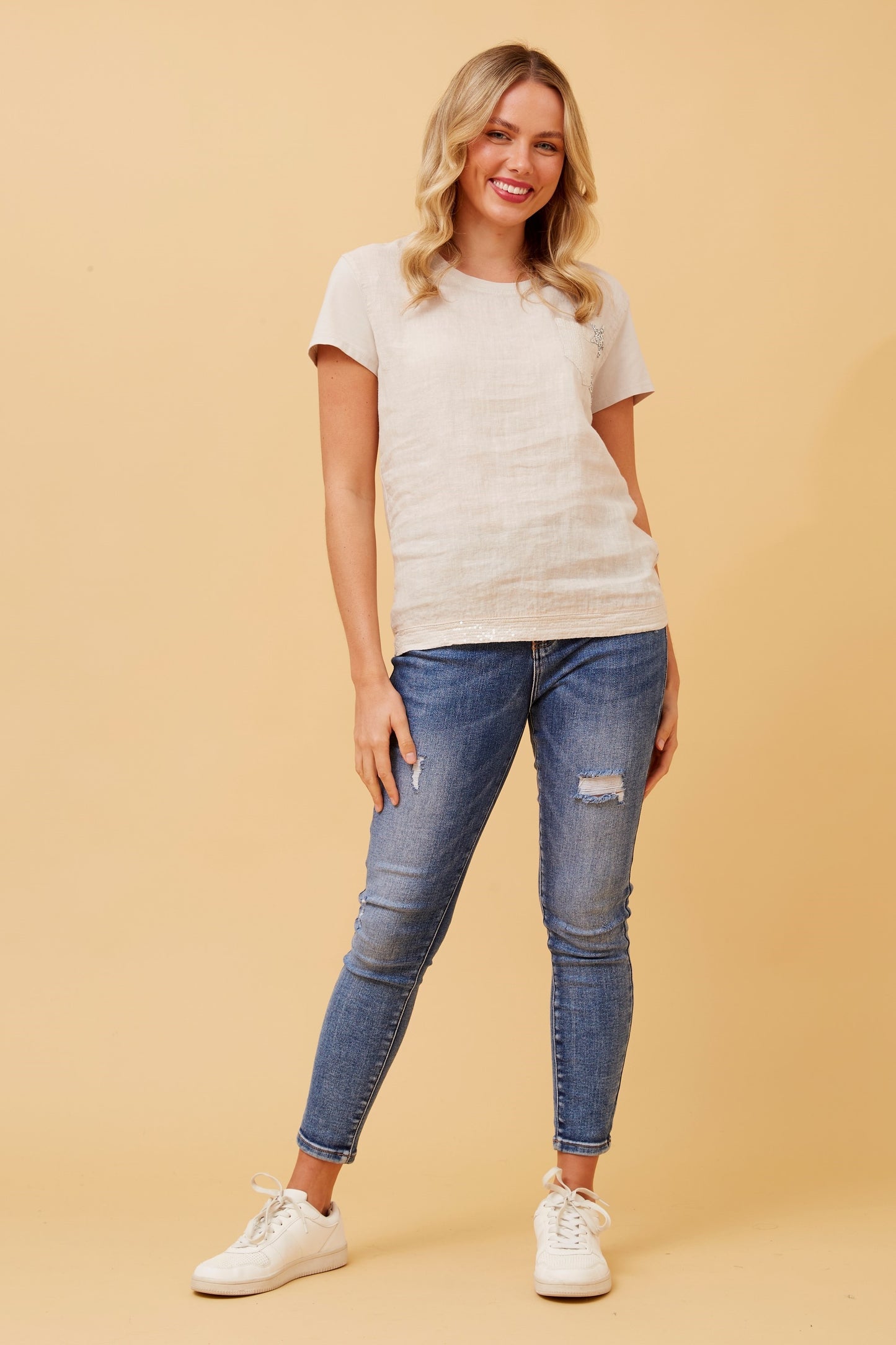 Amari white linen Top