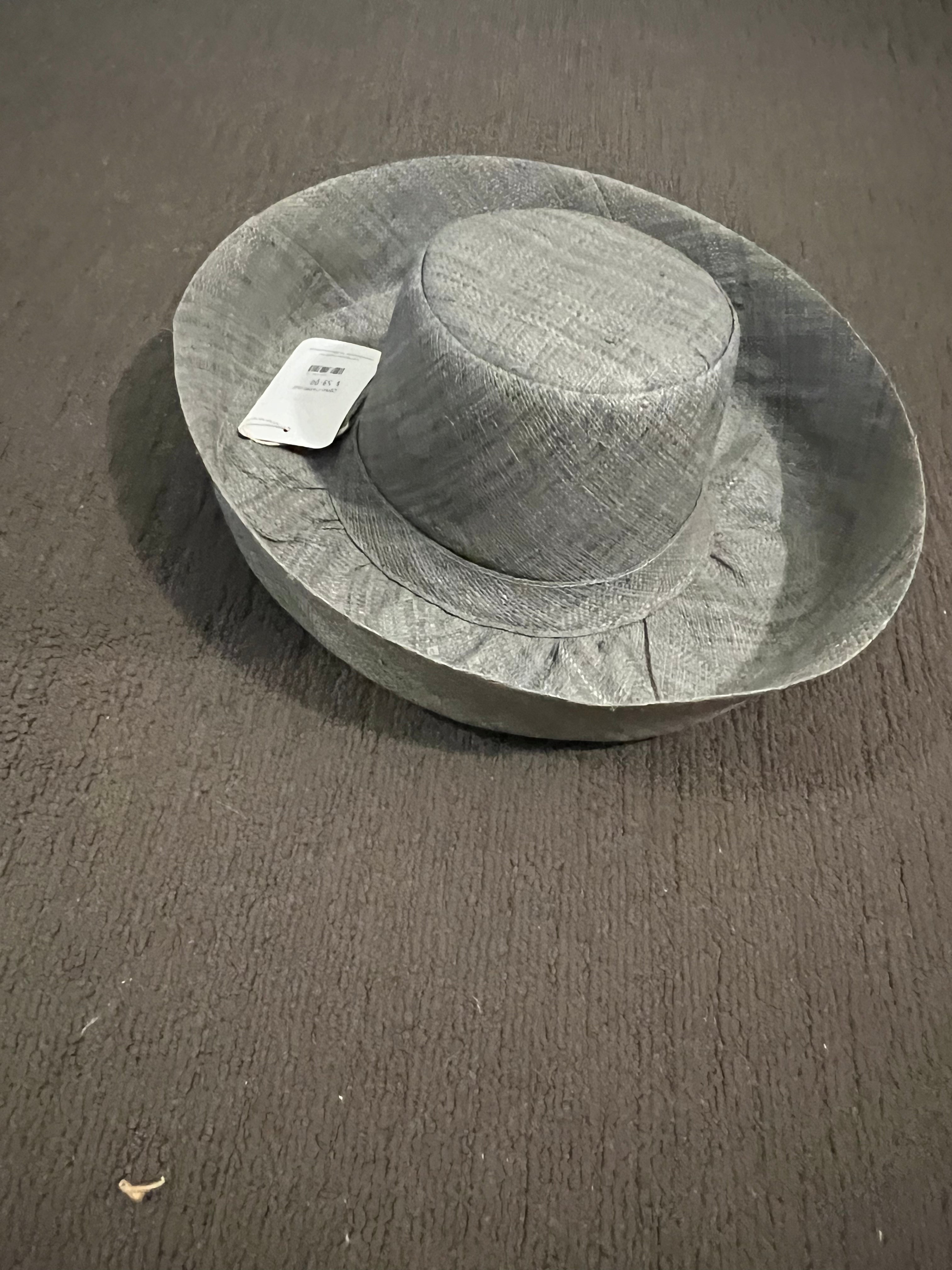 Demi Capeline Raffia Hat - raffia grey