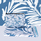 burbuja leaves print on a cornflower blue sand free towel. sky gazer - the ned