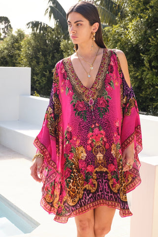 Czarina Pink leopardess Kaftan dress