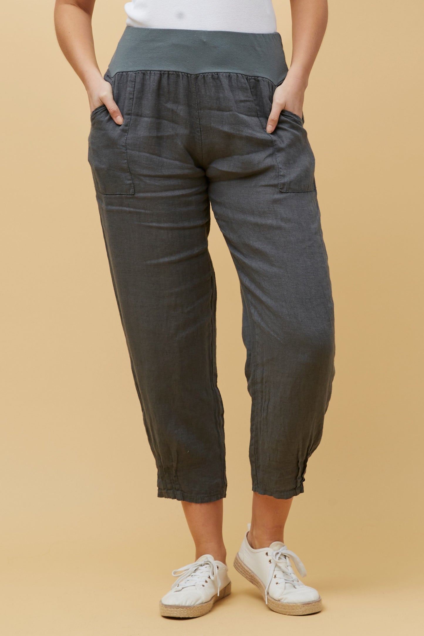 Finn Linen Pants - Khaki size 16 - last one