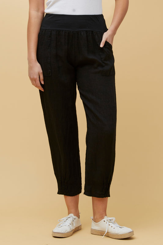 Finn Linen Pants - Charcoal