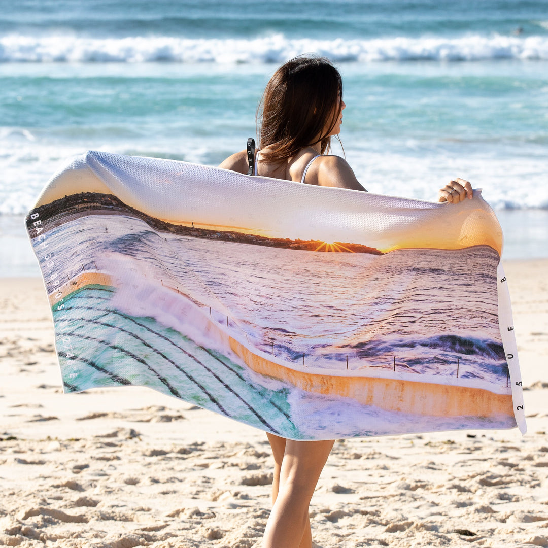 Glass half full Destinations beach towel