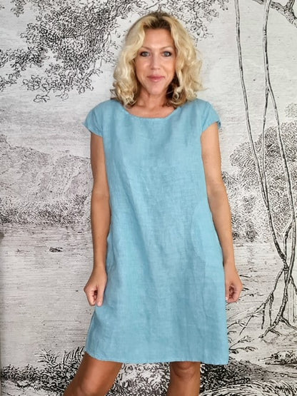 Blue Plain Kennedy Dress