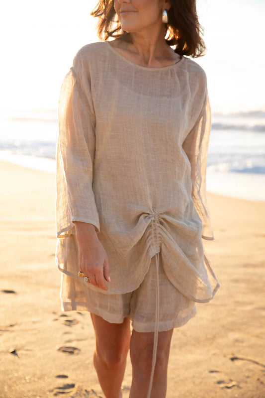 Eadie Margot reversible Linen Top - natural