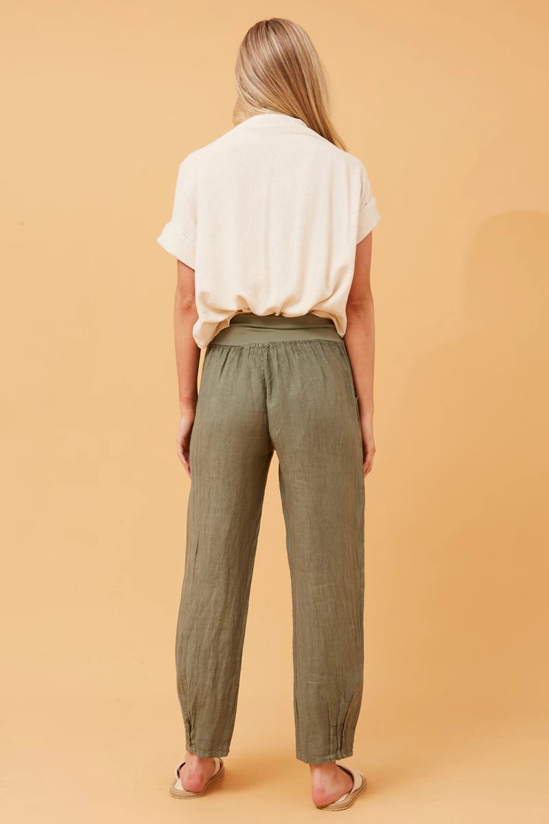 Finn Linen Pants - Khaki