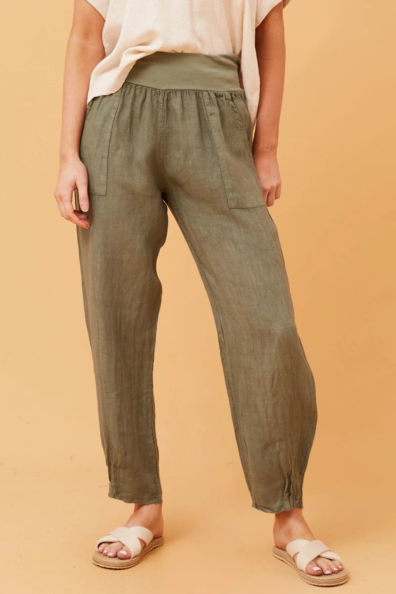 Finn Linen Pants - Khaki