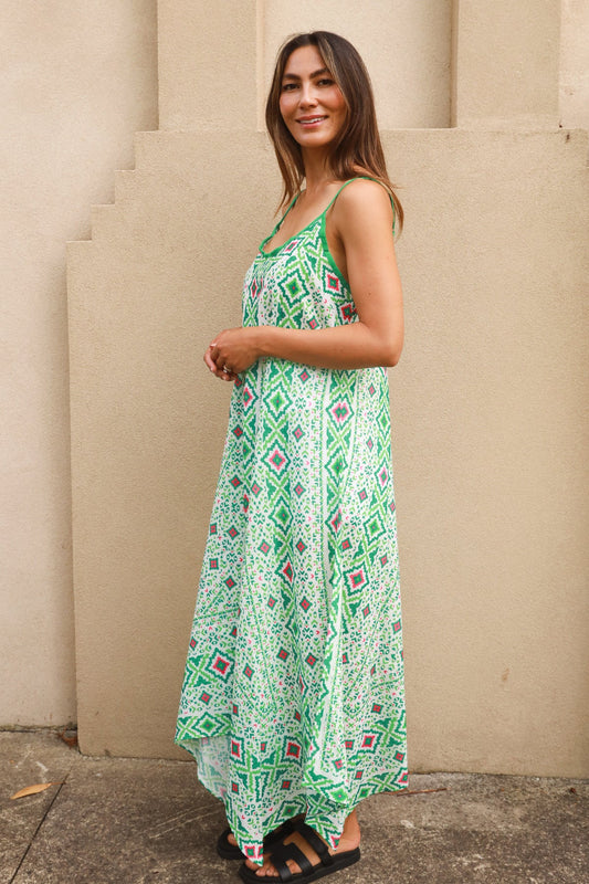 Lara Beach Dress- Green