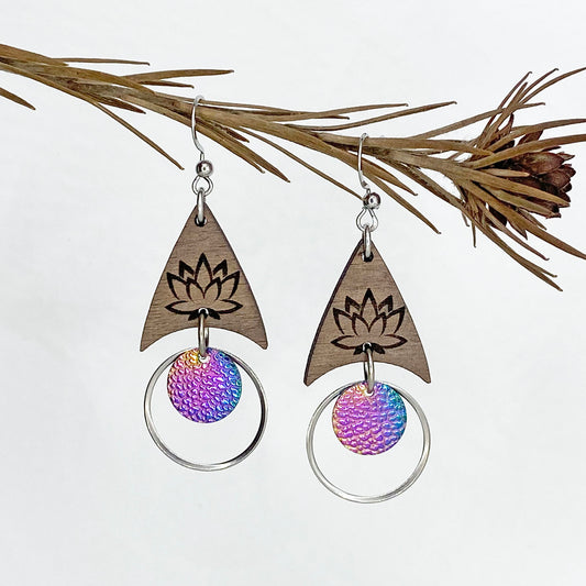 Lauren Lotus ( Silver ) design  -  Firefly design Earrings