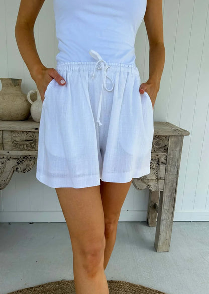 Luna Linen shorts - white