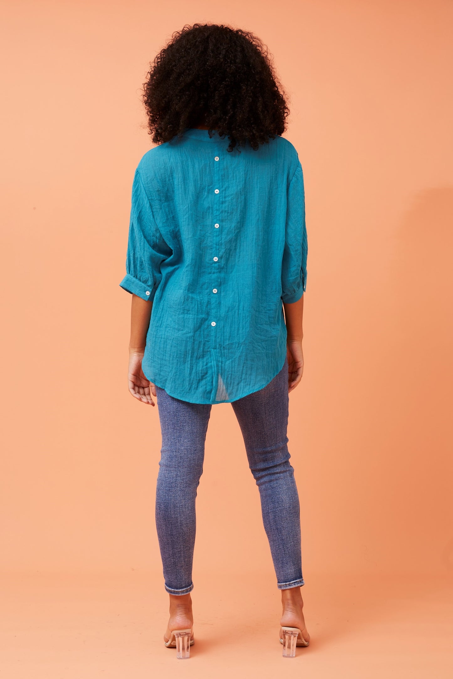 Bellina button up shirt -Turquoise