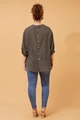 Belina Button Up Beach Shirt - Walnut