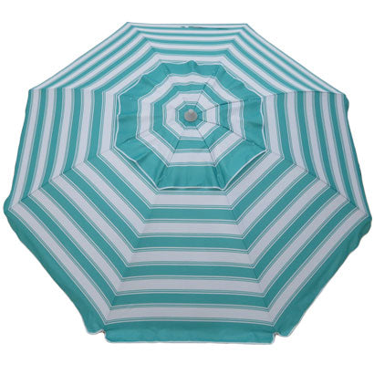 DAYTRIPPER 210CM BEACH UMBRELLA - TURQUOISE/WHITE-pick up in store only