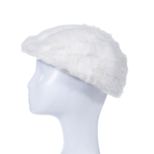 French Beret hat- snow white