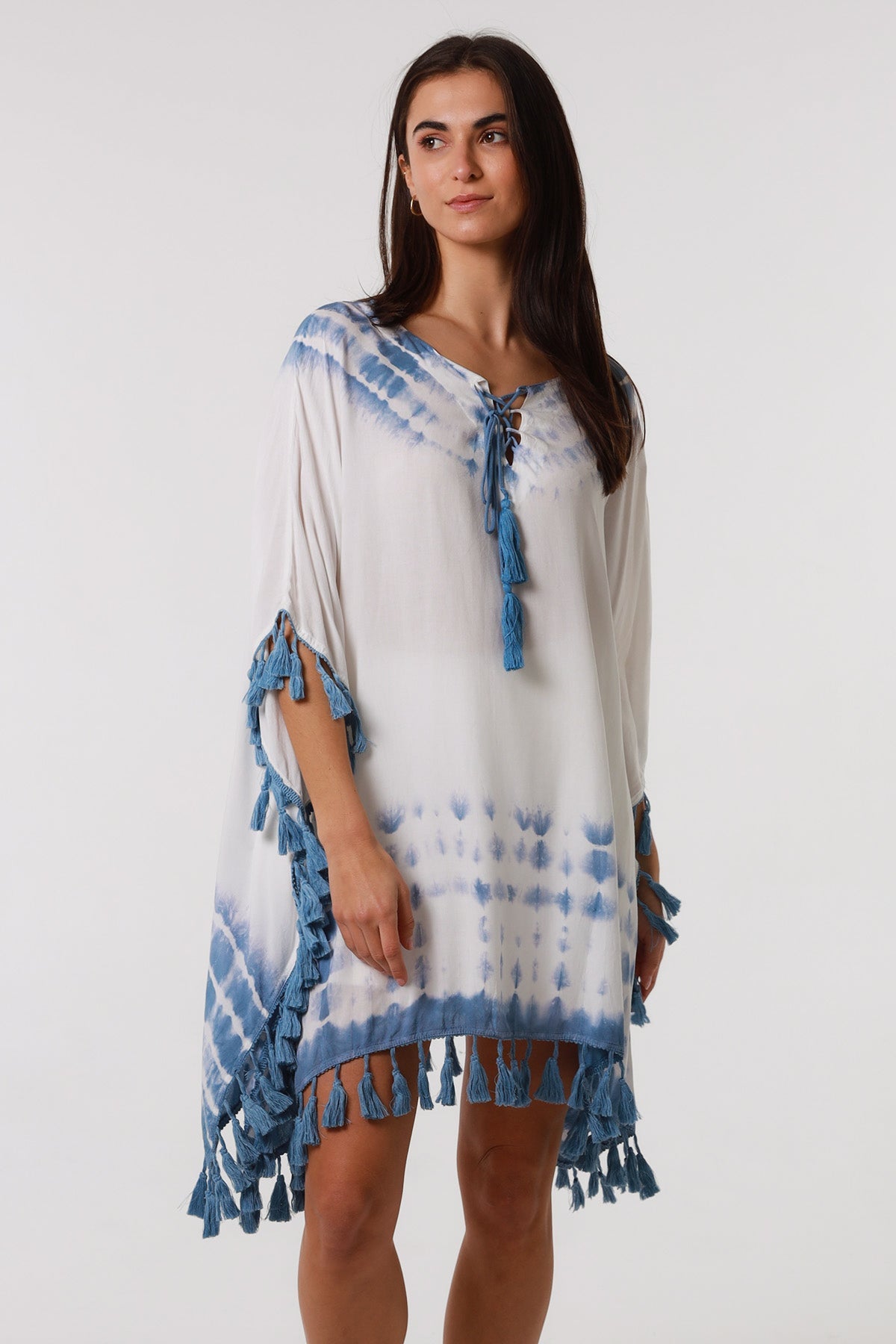 Danika Blue Cotton Kaftan dress