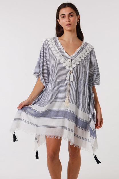 Simona V neck Kaftan dress