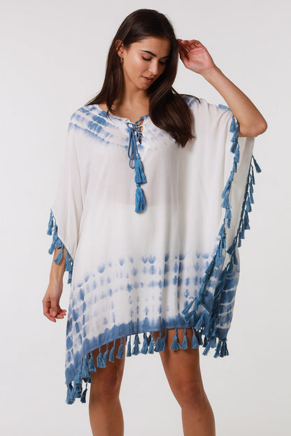 Danika Blue Cotton Kaftan dress