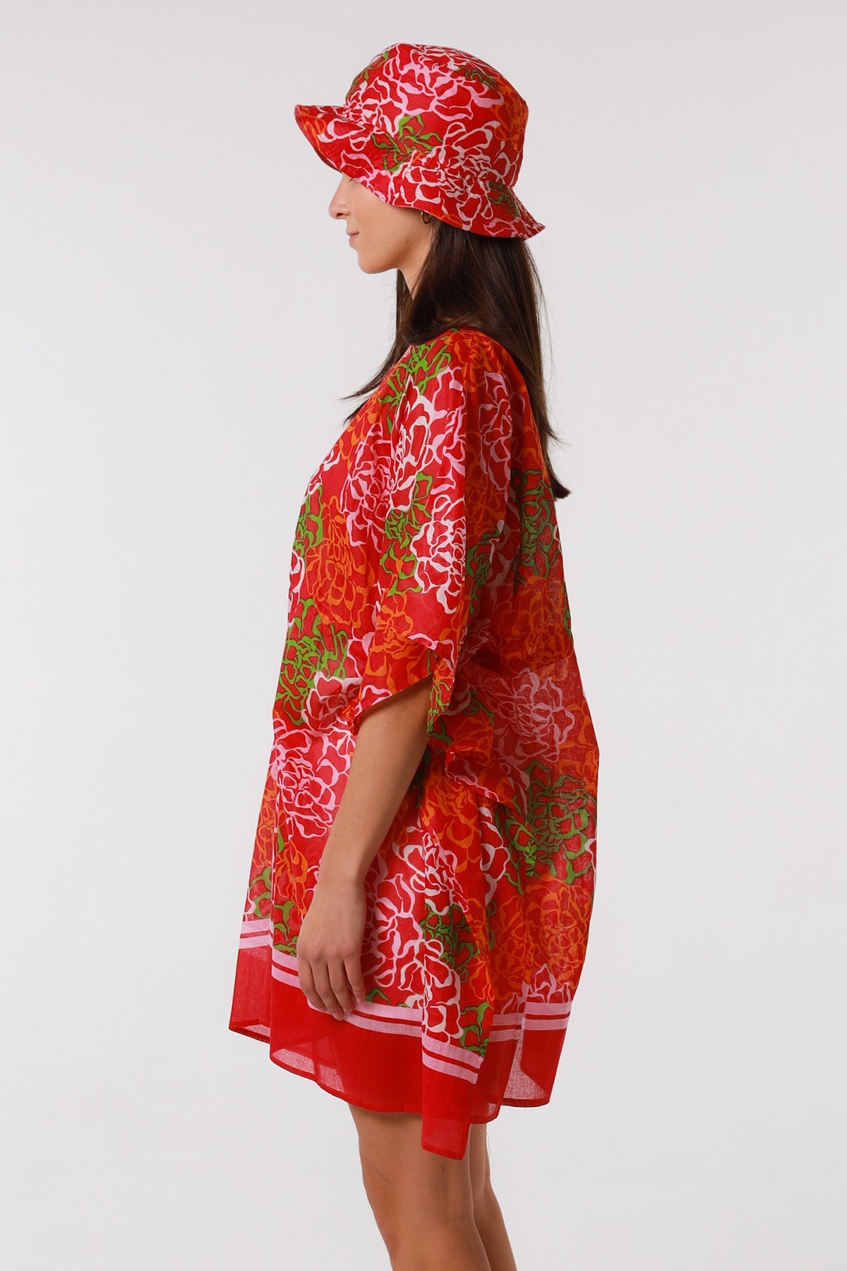 Emily cotton Kaftan dress & Hat Set