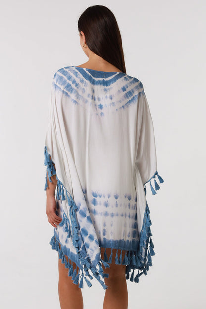 Danika Blue Cotton Kaftan dress