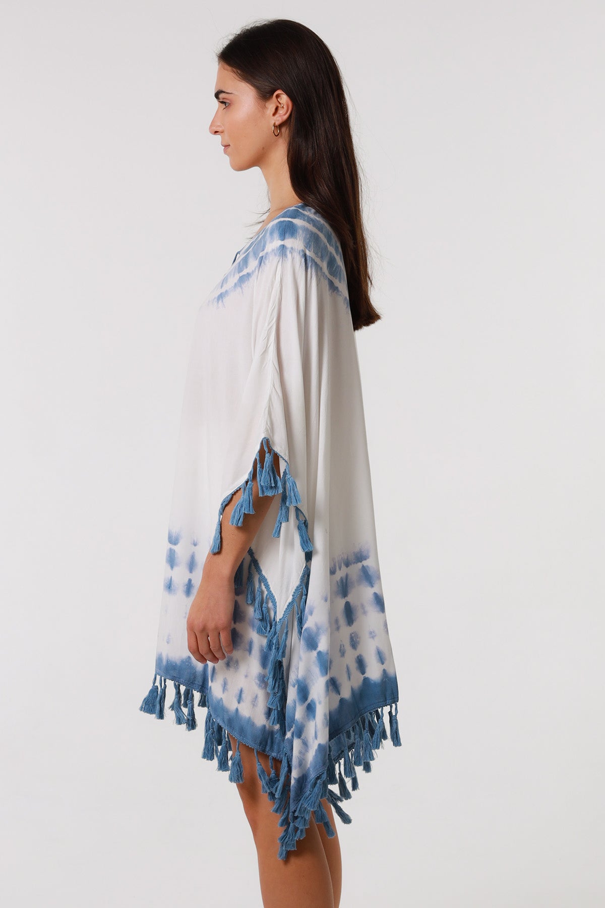 Danika Blue Cotton Kaftan dress