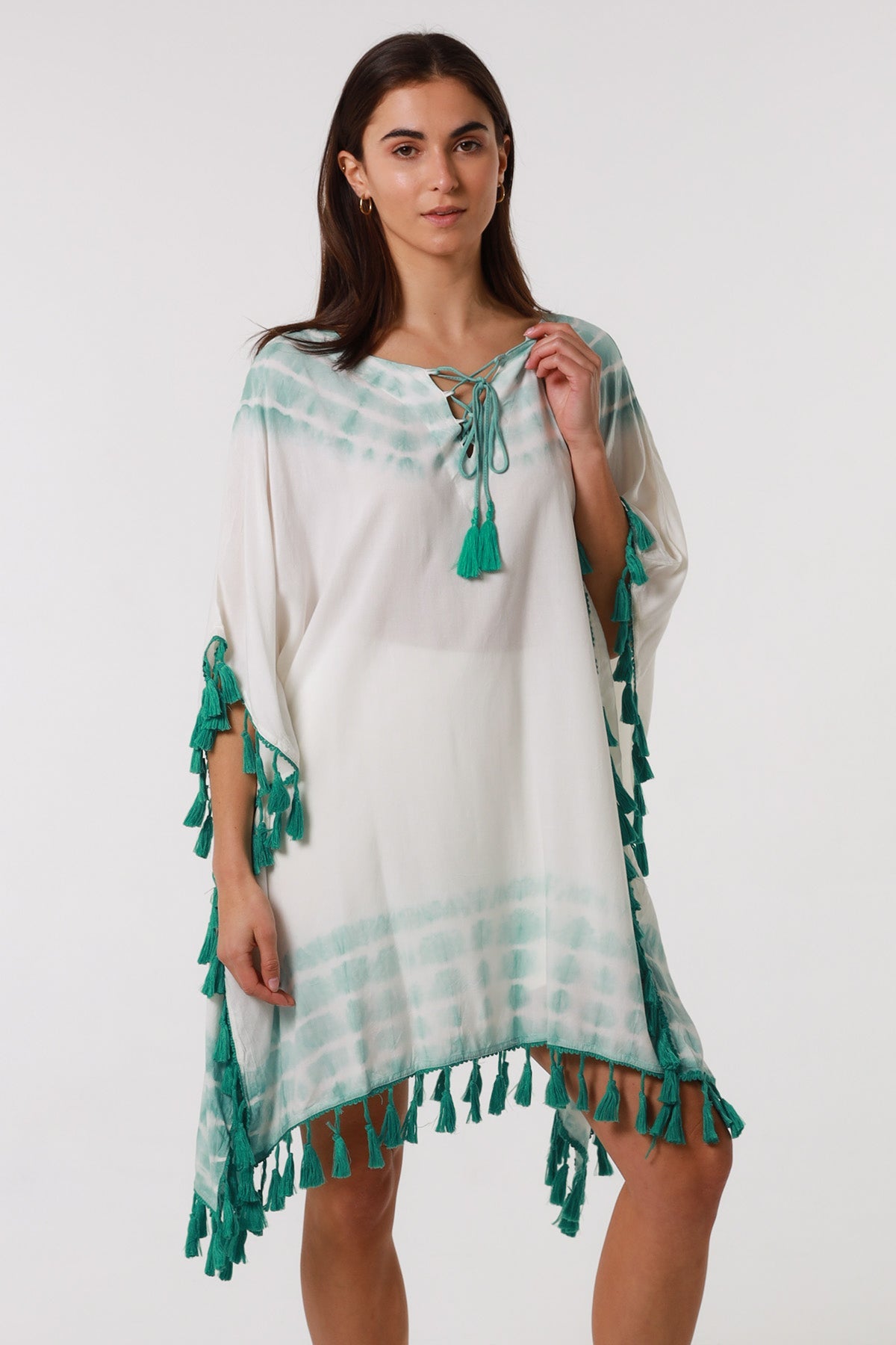 Danika Emerald cotton kaftan dress