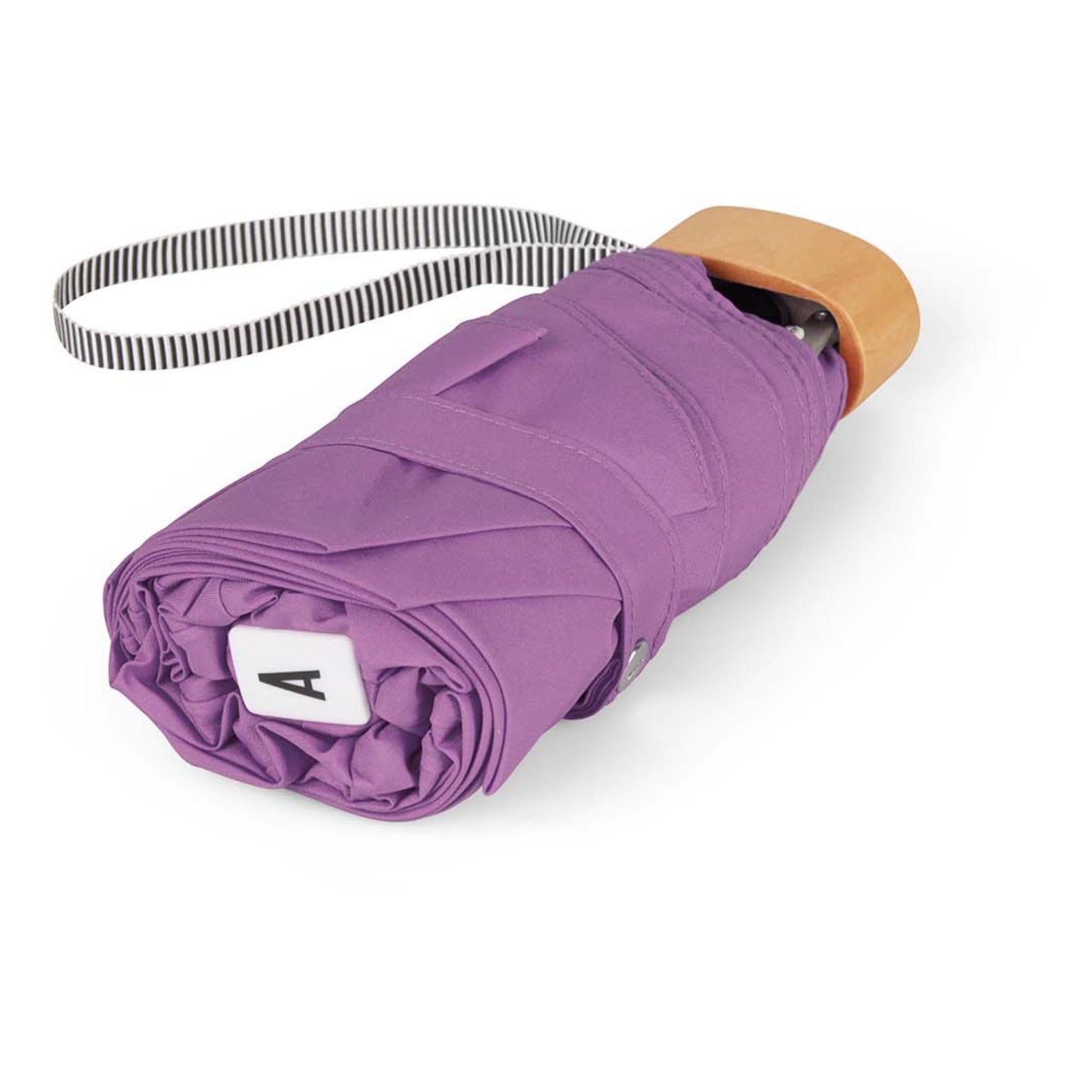 Anatole Olympe Collapsible Micro Umbrella with wooden handle - lilac 