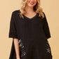PAM SEQUIN PATCH LINEN TOP- only avail in fushia