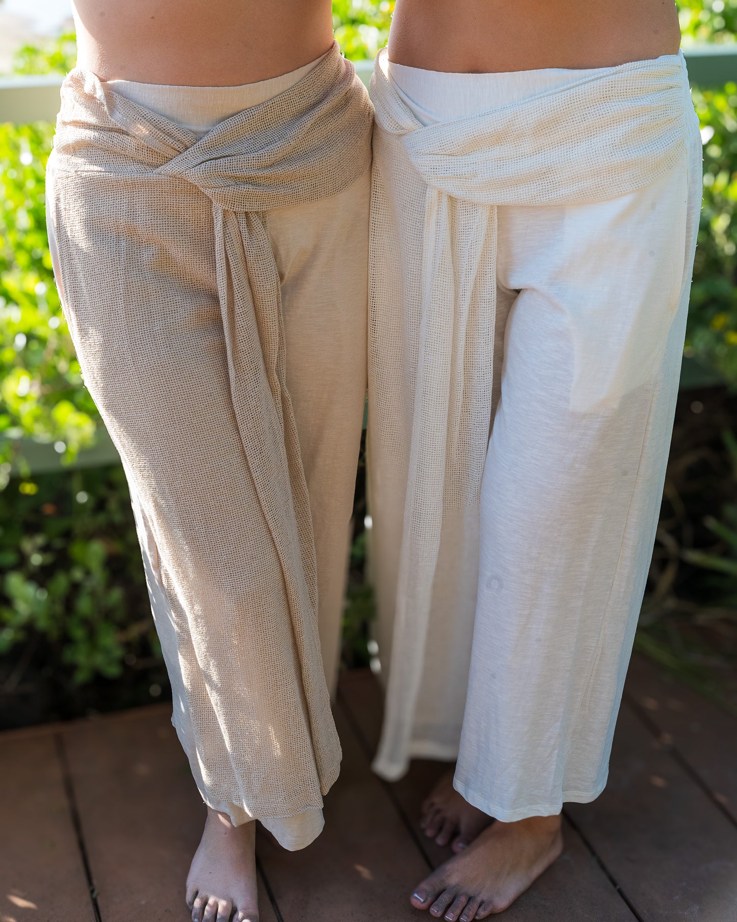 Bleu Cotton Pants with front panel