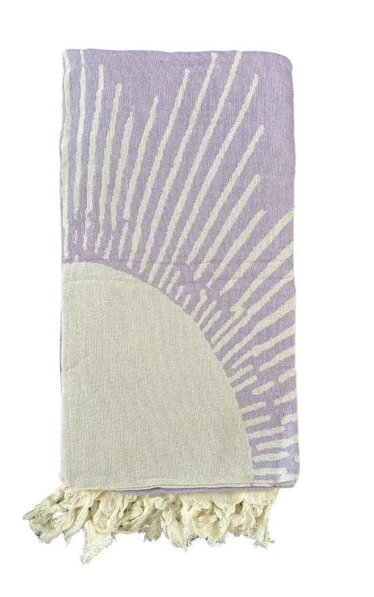 Salty Shadows Purple Sun Turkish Towel