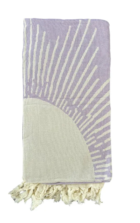 Salty Shadows Purple Sun Turkish Towel