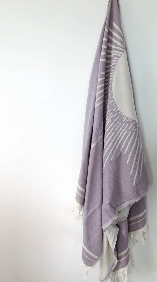 Salty Shadows Purple Sun Turkish Towel