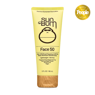 sun bum sunscreen face lotion spf 50 gluten free and vegan