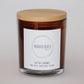 murrays beach candle co. in a glass jar with cover (salted caramel)