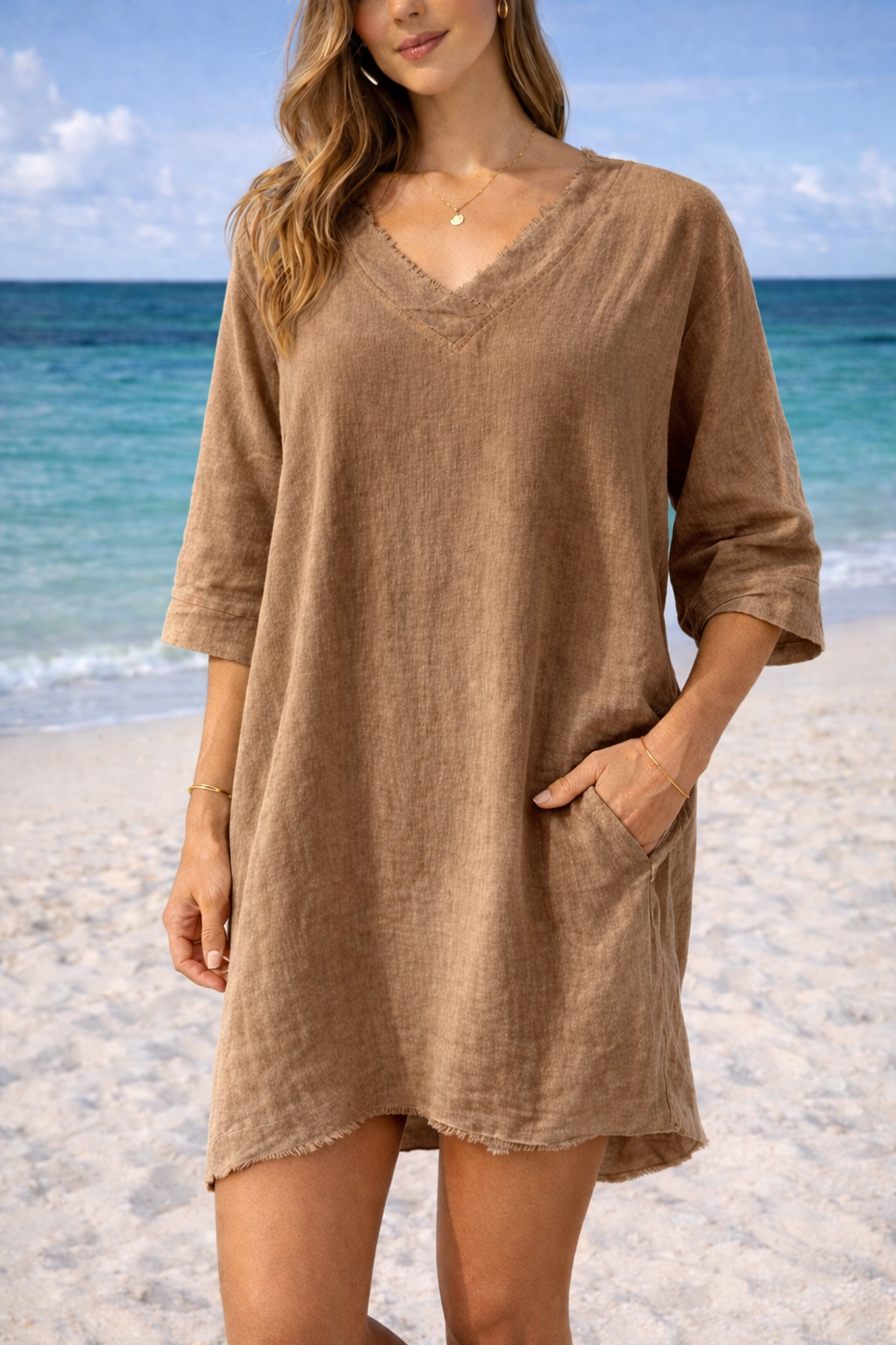 Mona Dress - Soft brown