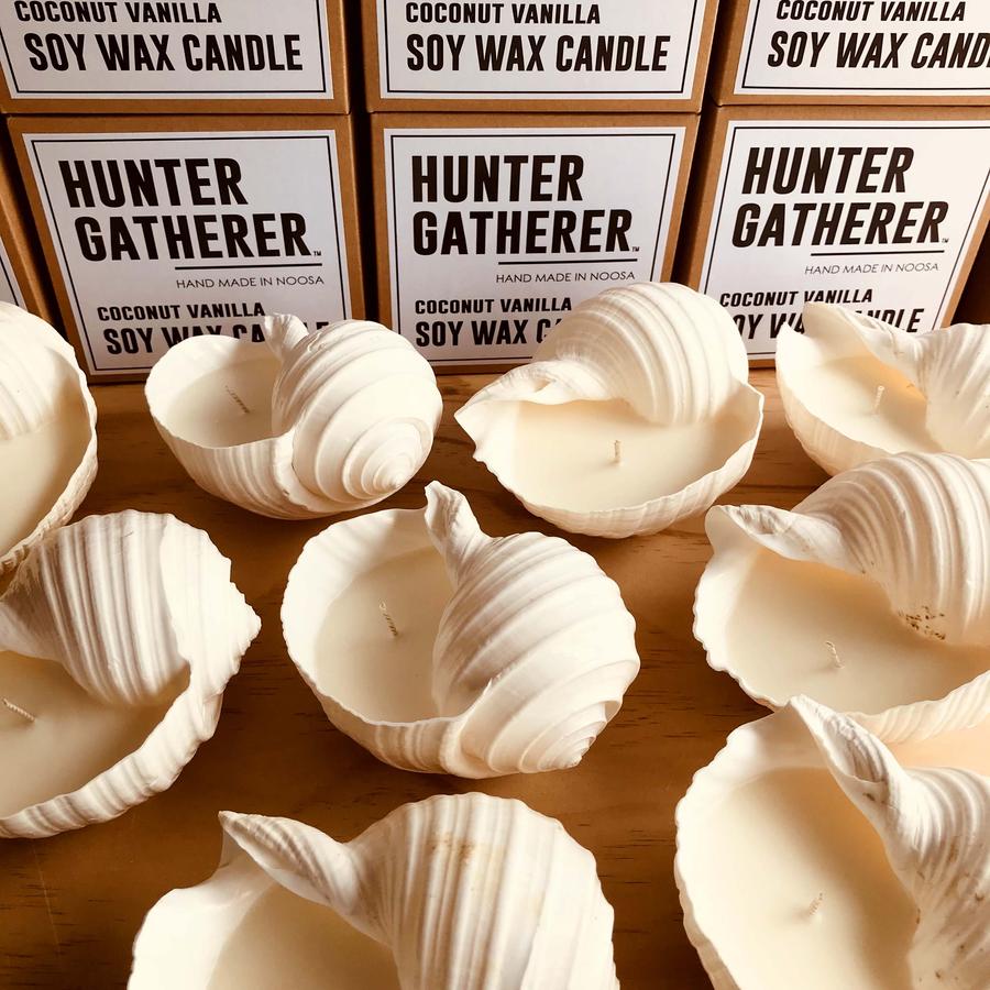 Hunter Gatherer Seashell Soy Wax Candle - L Coconut Vanilla