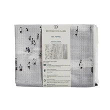 people at the beach print towel in black and white