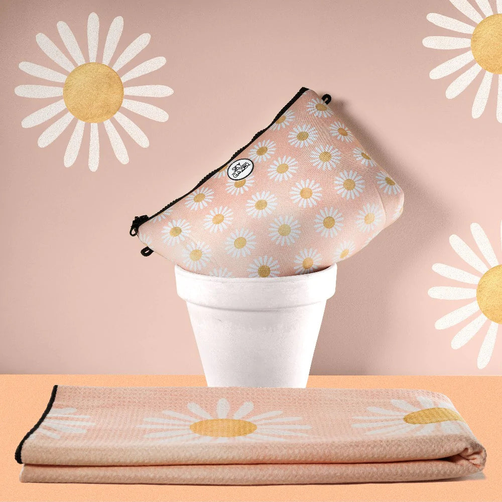 Sand Free Towel - The Bronte Daisy Flower in peach with bag