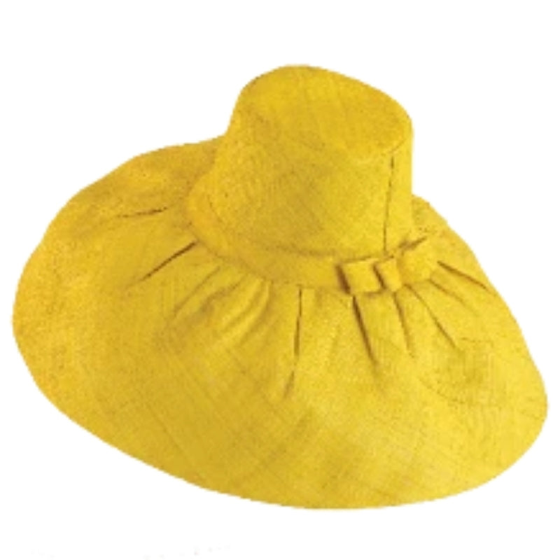 demi capeline lemon Woven Straw Wide Brim Sun Hat with Bow Straw Band
