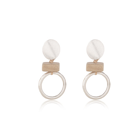 ring pendant drop earrings with marble post